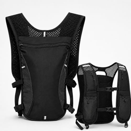Lightweight Hydration Running Vest, Adjustable Breathable Running Backpack for Men & Women, Ideal for Marathon, Trail Running, Hiking & Cycling,