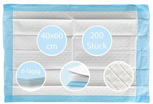 TIGA-MED 200 stycken engångs sjukdokument TIGA Protect, 40 x 60 cm, 6 lager, skötunderlägg/inkontinensunderlägg