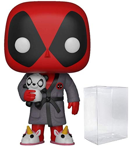 Funko Pop! Marvel X-men: Deadpool Playtime - Bedtime Deadpool in Robe Vinyl Figure (Bundled with Pop Box Protector Case)