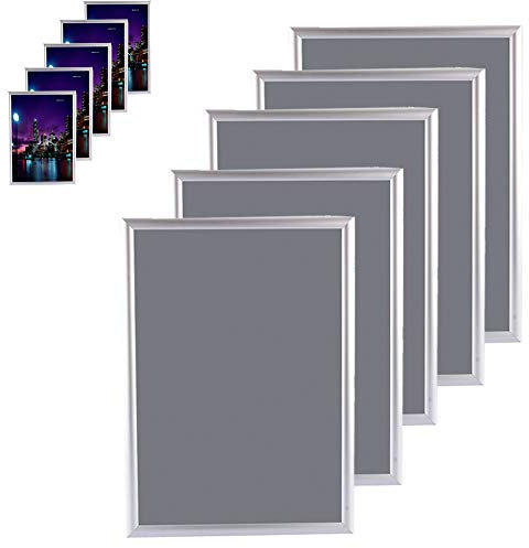 Poster Frame Photo Snap Picture Holder Frames Display Wall Mounted Waterproof Aluminium Clip Certificate Pictures Photos Aluminum Alloy A2 for Home and Office Silver