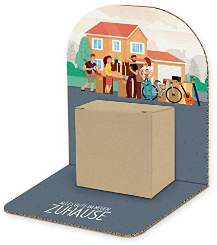 itenga Geldgeschenk Basic I Motiv Umzug Alles Gute im neuen Zuhause I Mitbringsel I Gutschein I Geschenkverpackung zum Aufstellen inkl. Geschenkbox