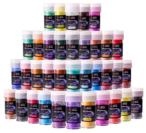 LET'S RESIN Epoxidharz Farbe Mica Pulver, 36 Farbe*5g Epoxidharz Pigmentpulver Perlglanz für Seifenfarbe, Schmuckherstellung, Epoxidharz, Kerzenherstellung