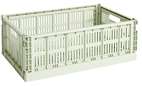 Hay Transportbox Colour Crate L aus recyceltem Polypropylen in der Farbe Mint