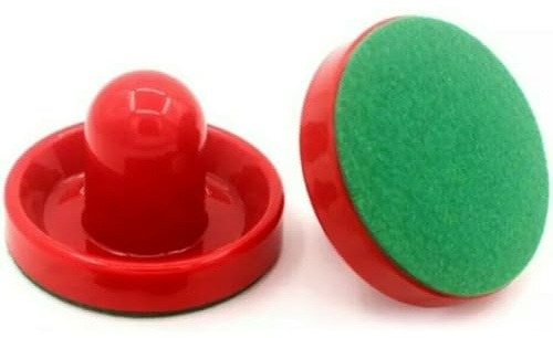 Pegasi Airhockey Pusher Mini - 65mm - 2 Stück - Past für 3ft Airhockey Tisch - Air Hockey Tisch Filzschieber- Air Hockey Table für Zuhause - Airhockey Zubehör - Röt