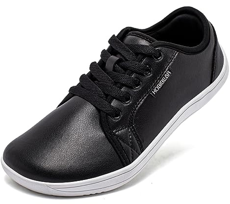 HOBIBEAR Wide Toe Box Shoes Women Men Minimalist Barefoot Sneakers Zero Drop Shoes Lightweight Comfortable Wide Width Fashion Trainers Black