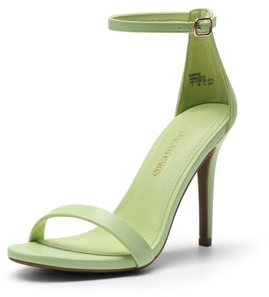 DREAM PAIRS Women's Stiletto Ankle Strap High Heels Sandals Party Shoes KARRIE,Size 6,Green-Pu,KARRIE