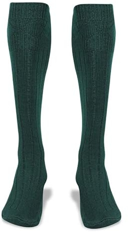 BELGLY Chaussettes de kilt traditionnelles écossaises en laine pour homme Style décontracté Mariage Sports Jambières, Vert, M