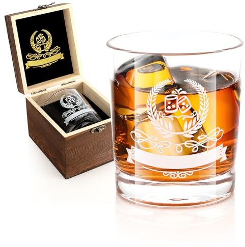Vasmeiy Vaso Para Whiskey, 300 Ml Vaso De Whisky Con Grabado Whisky Vasos Regalos Para Papá Vaso De Whisky Idea CumpleañOs Para Hombre