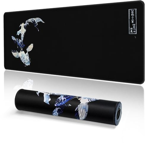 EFISH Tappetino per mouse da gioco giapponese XXL 800 x 300 mm, grande, con bordi cuciti, impermeabile e antiscivolo, per PC, MacBook, laptop. Migliora precisione e velocità. (A3)