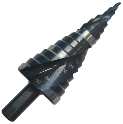 Marshall AlTiN Coating Cobalt Step Drill, Cone Drill Bit Multiple Hole Cutter (4-32mm, 15 Steps)
