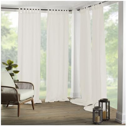 Elrene Home Fashions Matine - Tenda a pannello con passanti per interni ed esterni, 132 x 241 cm, colore: avorio