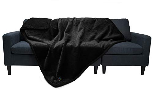 luciphia Filtar vattentät husdjursfilt fluffig dubbla lager komprimerad hundfilt katt valp svart L (145 x 165 cm)
