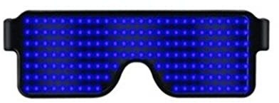 LED-Leuchtbrille, leuchtende Rave-Brille, leuchtet im Dunkeln, blinkende Sonnenbrille für Männer, Frauen, Kinder, wiederaufladbar über USB, leuchtende Brille für Nachtclub, Festival, Geburtstag (blau)