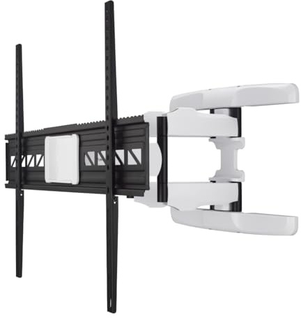 Hama TV Wandhalterung schwenkbar, neigbar, ausziehbar (TV Wandhalterung 46-90 Zoll, VESA 300x100 bis VESA 800x600, bis 75kg, Kabelmanager, mit Fischer-Dübeln & Bohrschablone) schwarz-weiß