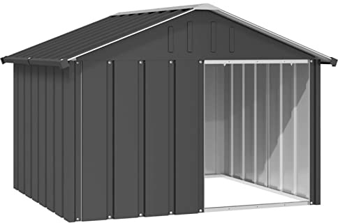 NITCA Casetta per Cani,Canile da Esterno,Box da Giardino Recinzione per Cani Gabbia,Box Cane Metallo Esterno,Gabbia per Cani Grandi,in Acciaio Zincato, 116.5 x 103 x 81.5 cm Antracite