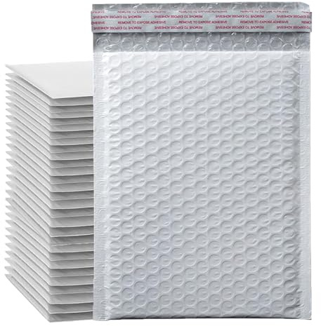 30pcs White Padded Bubble Envelopes Mailers, Small A6 Pearl Film Sealed Mail Bag Package, Cushioning Protection Packaging (110X150mm)