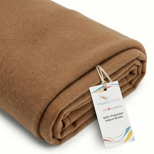 TOLKO Tungt dekomolton tyg 2 mm tjockt | gardintyg 145 cm brett | fotostudio bakgrundmässa teaterscen, bio, molttyg, metervara för dekoration (kamel)