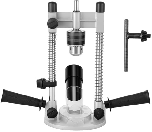 Borrstativ, borrchuck kompatibel med borr från 10–13 mm borrmaskinstativ 90° vertikal positionering med dammsugargränssnitt, borrstöd för väggar träbearbetning (med skyddsfodral)