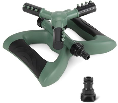 Amazon Basics Whirling Rotating Sprinklers For Yard, Green, 1-pack