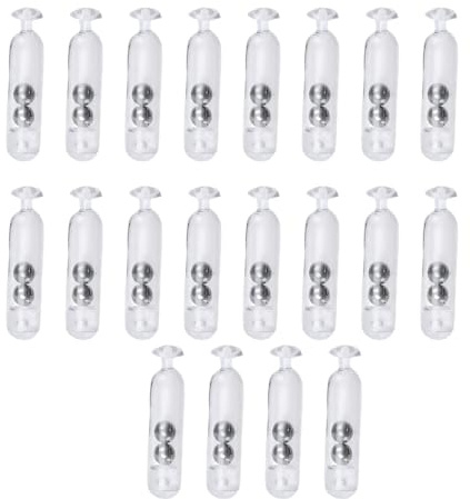 Qusinfc Paquete de 20 sonajeros de sonido para atar moscas, accesorio para señuelos de pesca dura, tubo de inserción, cuentas de acero con peso, accesorios para pesca suave y dura