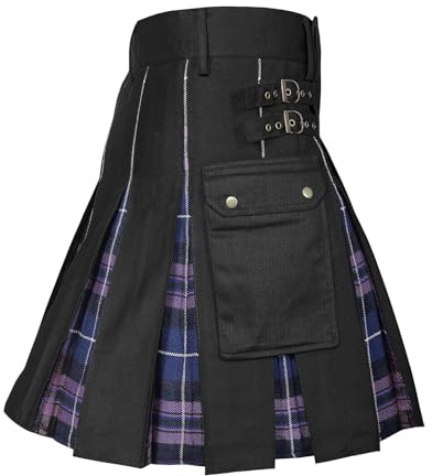 Générique Kilt écossais Kilt Cargo Tactique pour Homme au Design rétro, Jupe Utilitaire Parfaite pour Les Festivals
