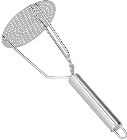 Hidyliu Potatisstötare i Rostfritt Stål med Ergonomiskt Handtag för Perfekt Potatismos och Fruktblandning, 24x9,8 Cm, Tål Diskmaskin