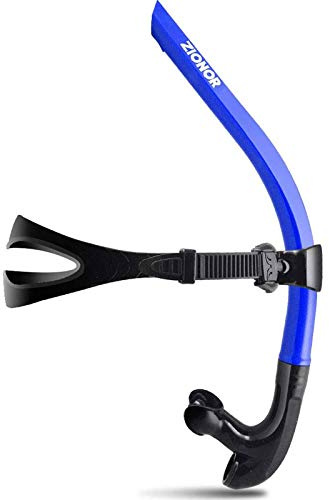ZIONOR Swim Snorkel for Lap Swimming Adult, Front Snorkel Tube Swimming Training, Comfortable Mouthpiece One-Way Purge Valve for Pool, Outdoors
