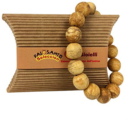 PALOSANTO - Bracciale in Legno di Palo Santo - Versione Large - Bracciale curativo ed Anallergico per Uomo e Donna - Gioielli Palo Santo Realizzati a Mano in Ecuador