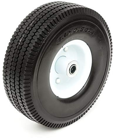 10'' Inch PU Tyre Metal Wheel 4.10/3.50-4 Solid Puncture Proof 16mm Bore Unpowered Push Along Lawnmower