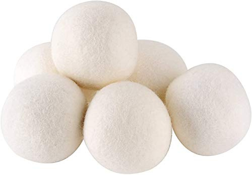 6PCS Palline di Lana per Asciugatrice, Sfere Dryer 100% Pallina di Lana, con Funziona Ammorbidente, per Asciugatrice, Antistatici, Riutilizzabili