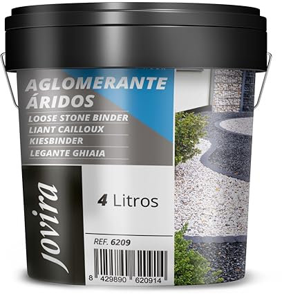 JOVIRA PINTURAS Liant Cailloux Résine pour Le compactage et la Fixation des agrégats. (4 Litres, Incolore)
