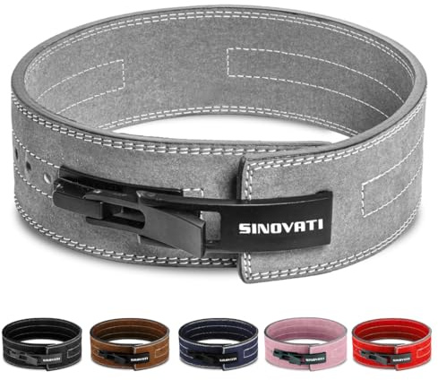 Premium Weightlifting Belt Made of Cowhide Leather with Buckle, Weightlifting Lever Belt for Fitness, Powerlifting, Strength Training, Bodybuilding, with 8.5 cm / 10 cm Height, Women and Men
