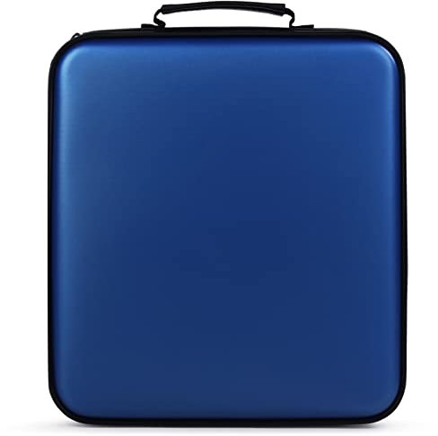 TIMCORR CD Case DVD Holders Storage - 432 Capacity Portable Disc Organizer & CD Wallet Binder Sleeve Holder for Car Travel | Media (Blue)