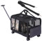 FASNATI Haustier-Tragetasche mit Doppelfach, abnehmbare Räder, für Katze/Hund, Roll-Tragetasche für 2 kleine Kaninchen, super belüftetes Design, ideal für Reisen/Spazierengehen/Camping, Schwarz