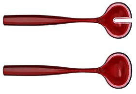 Guzzini - DOLCEVITA, Couverts à Salade, Réalisés en Matériau Biosourcé - Rouge, 28 cm - 29730165