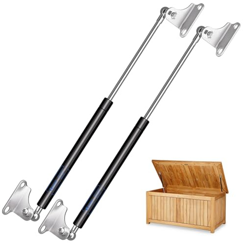 ARANA Muelles Resorte de Gas 380 mm (200 N/20 kg, tipo-L) con Amortiguador de Gas Hidráulico Brazo – Soporte para Cama de Autocaravana, Camión, Cocina, Ventana de Autocaravana y DIY Caja Pesada