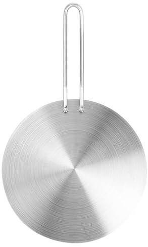 HAOHIZE Placa difusora de calor, Difusor de calor de acero inoxidable Placa de inducción Adaptador Convertidor Placa de cocina eléctrica de gas para estufa de vidrio (22cm)