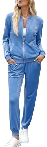 Totatuit Womens Tracksuit Set 2 Piece Velour Loungewear Set Long Sleeve
