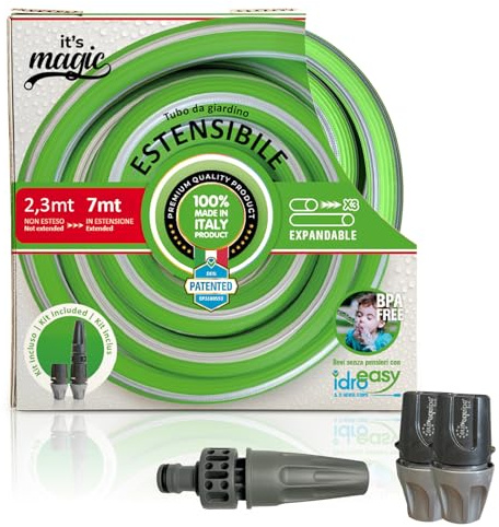 Extendable Garden Hose 7 Metres with Lance Idroeasy Water Hose Garden Hose