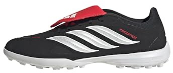 adidas Unisex Predator League Fold-Over Tongue Turf Football Shoes, core Black/FTWR White/Lucid red, 43 1/3 EU