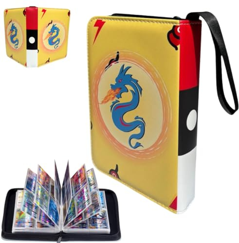 XUZA 480 Pockets Trading Card Binder, PU Leather Waterproof Zipper Case with 60 Sleeves and Portable Wrist Strap – Holds 480 Cards, Great Gift Choice – Perfect for boys, girls, and card enthusiasts