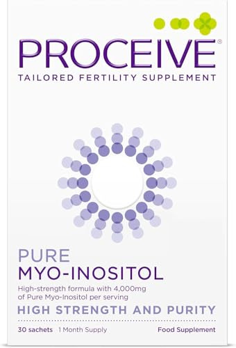 Proceive® Pure Myo-Inositol Supplement – 4000mg High Strength Daily Dose – 30 Sachets – Tasteless Powder – Vegan – Easy to Mix – Suitable for TTC