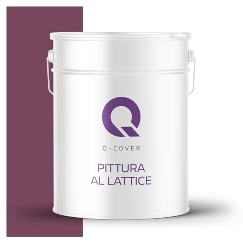 Q-COVER Vernice al lattice 10L prugna – Pittura opaca per interni per pareti e soffitti, Classe 3, Alta copertura, Resistente allo sfregamento