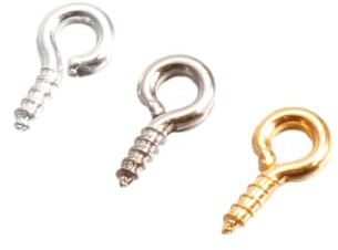 Yardenfun Tornillos de Ojo de Oveja Cortos con Rosca para Manualidades Joyería DIY y Colgar Fotos Tornillos de Ganchos Autoenroscantes Duraderos para Uso Hogar