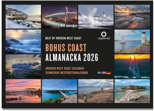 Upplevas Bohus Coast almanacka 2026, Kalender, Väggalmanacka, Väggkalender, Fotokalender, Fotoalmanacka, Västkustalmanacka, Bouslänskalender, Noteringsrutor, Veckonummer, Namnsdagar, Helgdagar