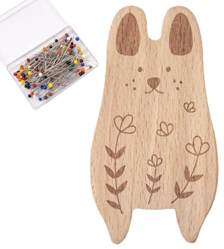 Puntaspilli magnetico – Puntaspilli in legno con 100 spilli | Organizer multiuso da cucito per trapuntatura, sartoria, ricamo, artigianato e progetti fai da te