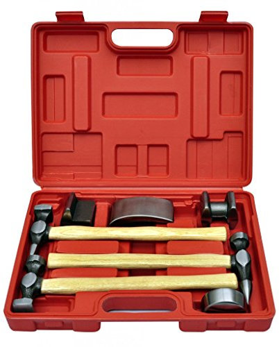 Festnight Set de Marteau et Tas pour Carrossier 7 Pièces