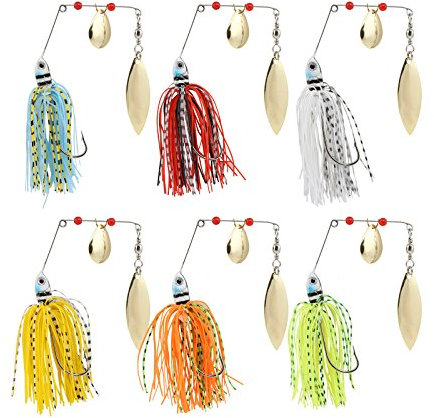 Naler 6 pcs leurres de pêche Artificielle, Spinner Bait appats Crochet de pêche attaquer Sharp Hooks Accessoires