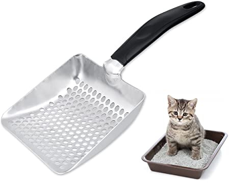 DS. DISTINCTIVE STYLE Cat Litter Scoop Deep Shovel Metal Sifter (Small Round Holes)