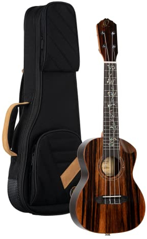 Ortega Guitars Concert Ukulele Electro-Acoustic – Elite Series – Including Gigbag – Ebony, Natural (RUET- EB)
